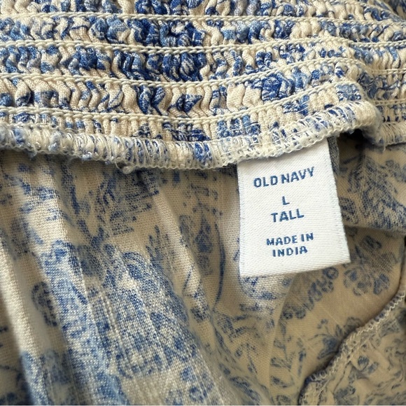 Old‎ Navy Blue Floral Sleeveless Midi Dress Size Large Tall - Picture 5 of 6